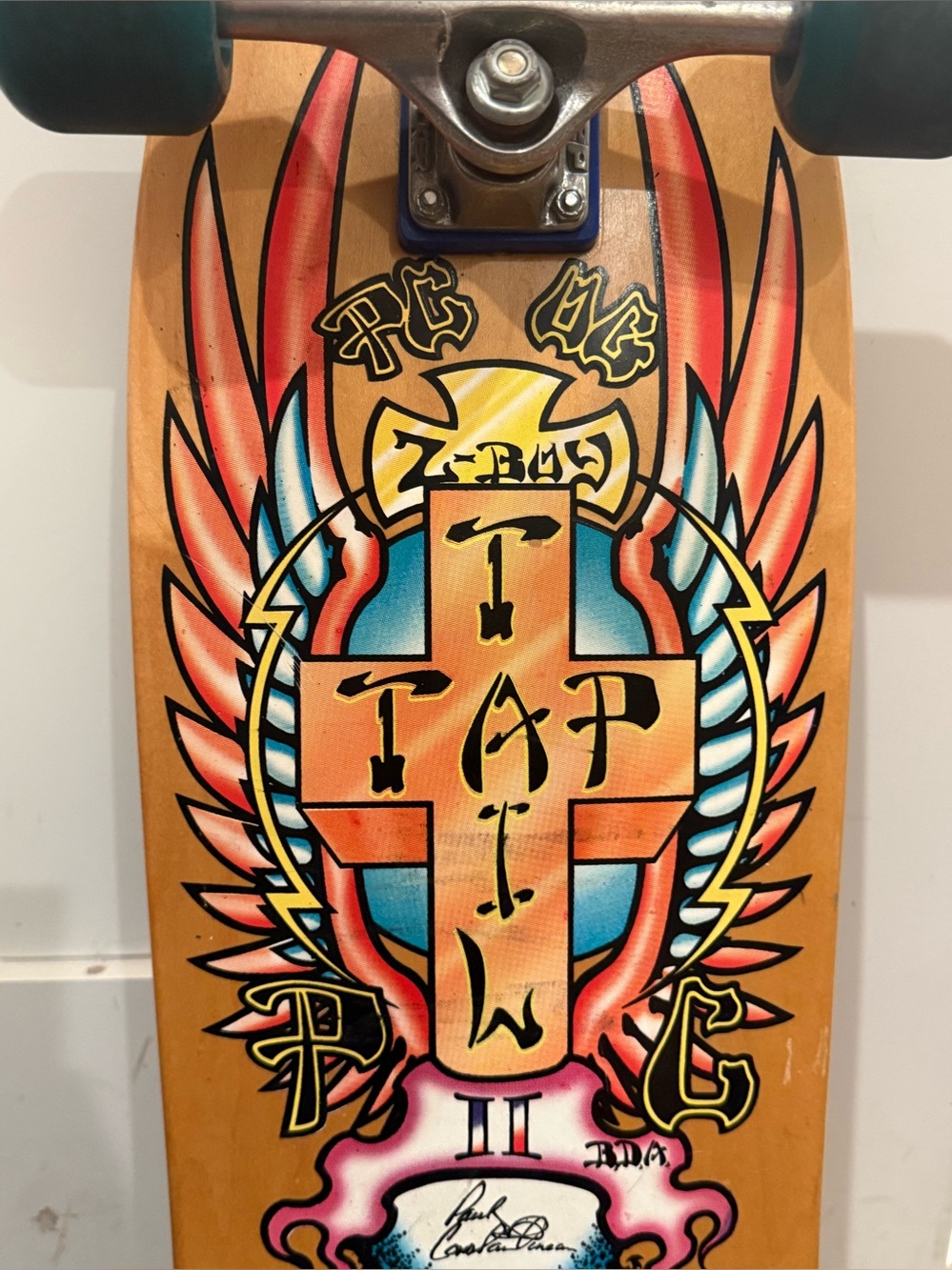 Vintage style Bulldog Skates deck with Sims vintage wheels